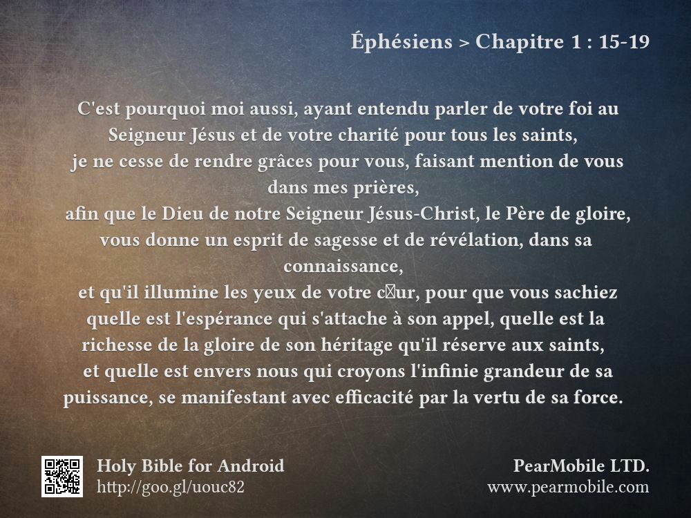 Éphésiens, Chapitre 1:15-19